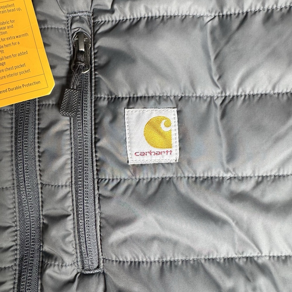 NWT Carhartt Rain Defender Quilted Puffer Gray Vest Men's Large Tall - Picture 2 of 11